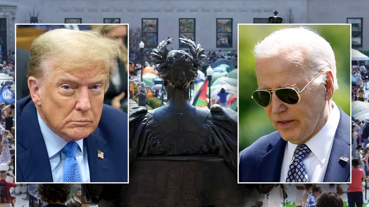 Columbia backs off as Trump blames Biden for antisemitic protests