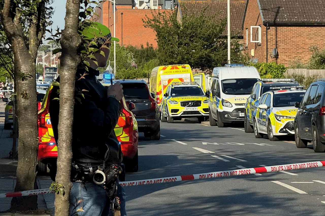 Watch: man 'wields sword' near Hainault tube station as five people hospitalised following attack