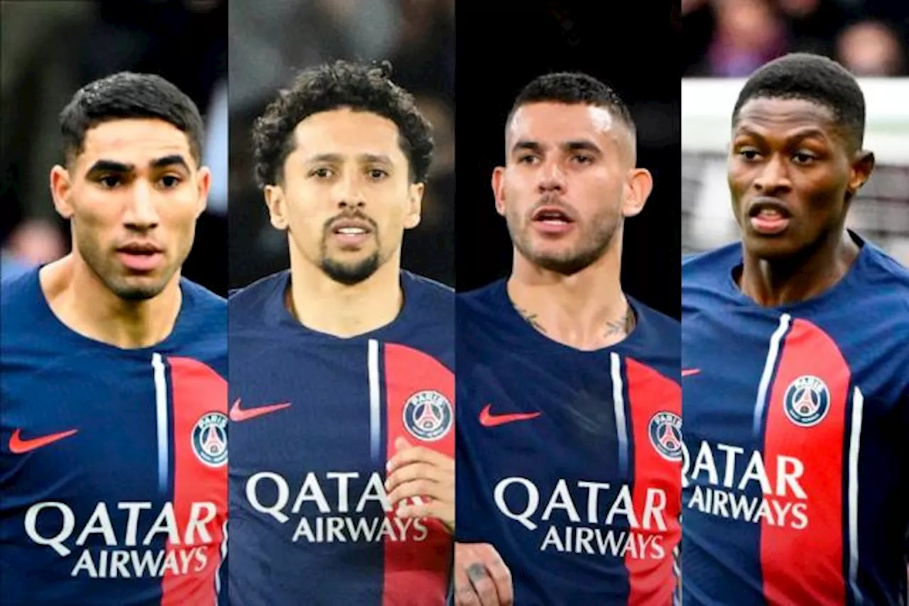 Le quatuor défensif du PSG, peu vu cette saison mais expérimenté en Ligue des champions