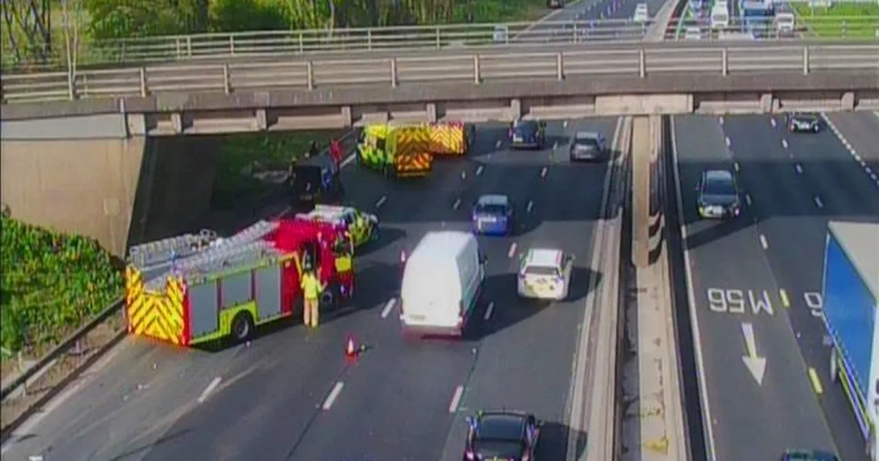 M56 LIVE updates as long delays building after 'multi-vehicle crash'