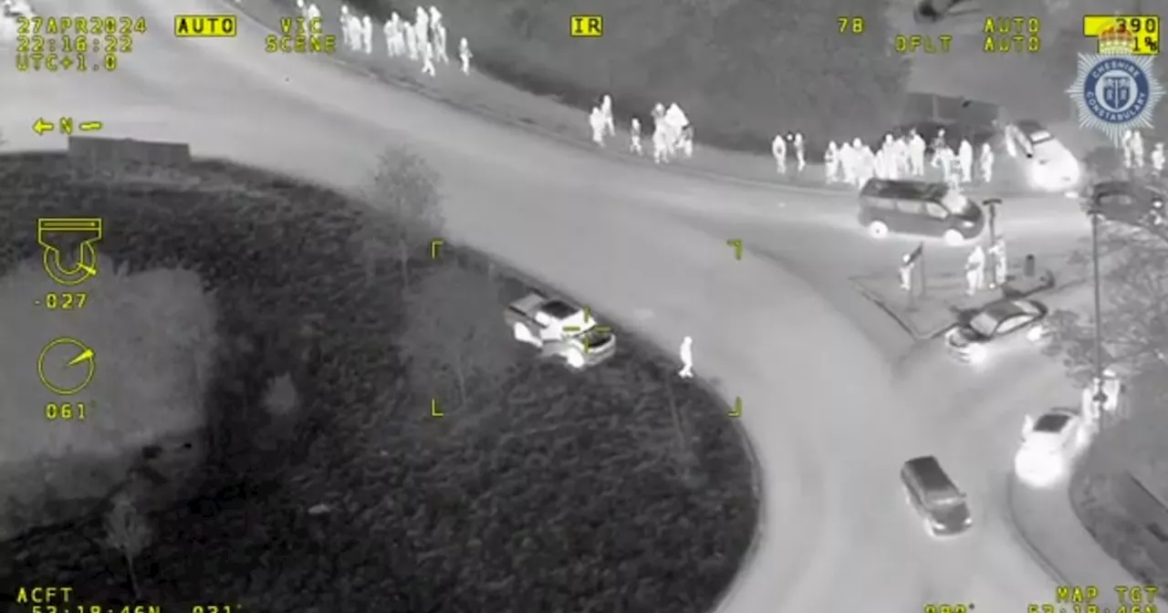 Police helicopter captures 'chaos' after 'hundreds' gather for car meet