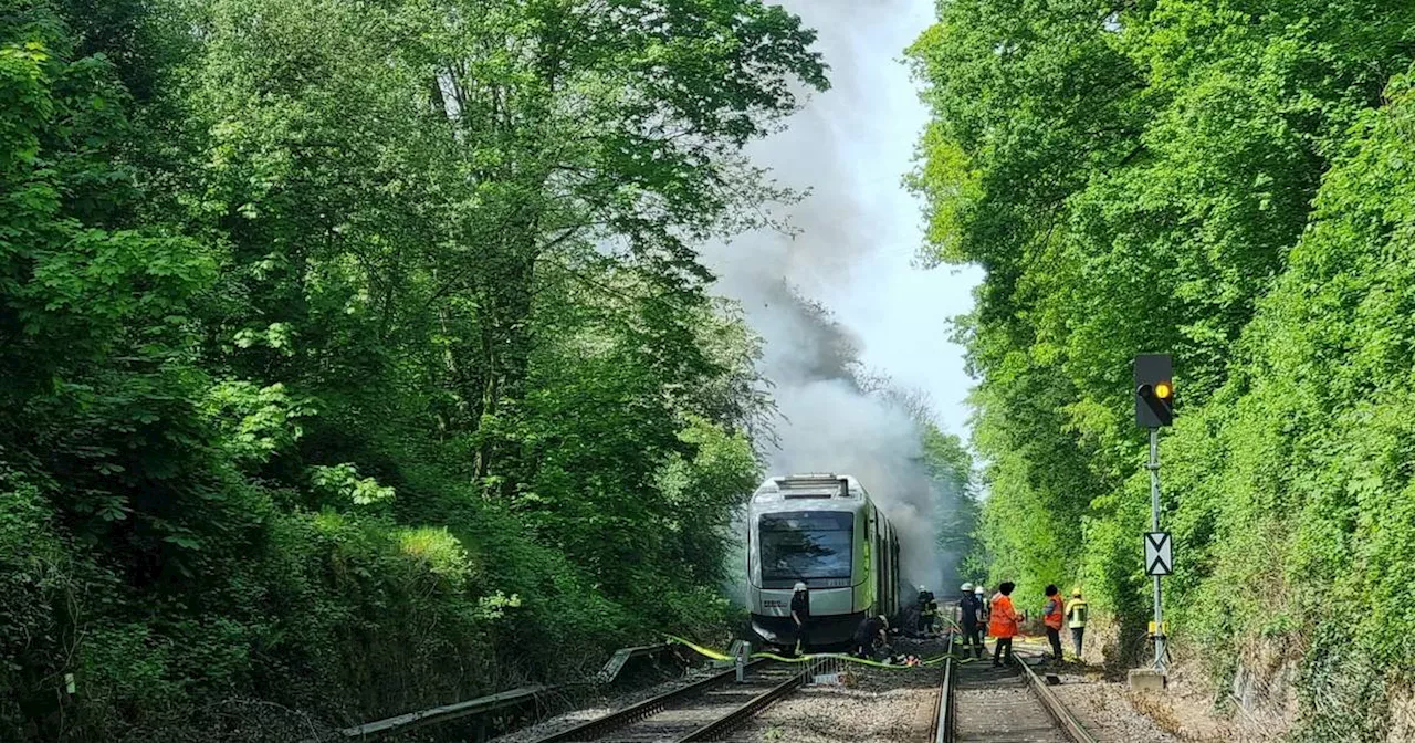 Erkrath/Mettmann: Feuer in Regiobahn in Erkrath – Strecke bis auf Weiteres gesperrt​