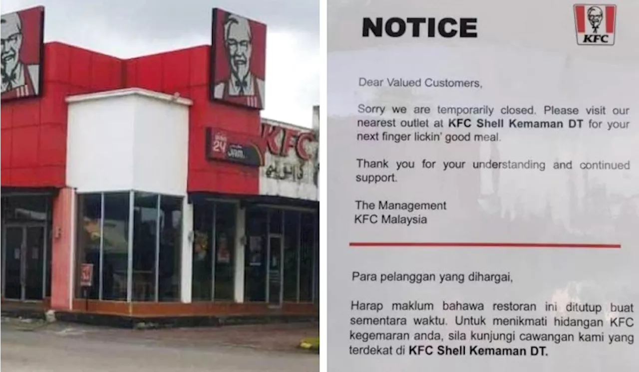 KFC Malaysia Temporarily Closes Over 100 Restaurants