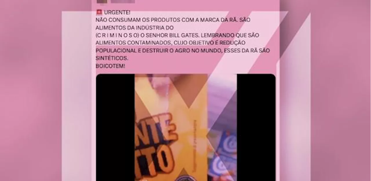 É falso que alimentos com ‘selo da rã’ sejam produzidos por Bill Gates