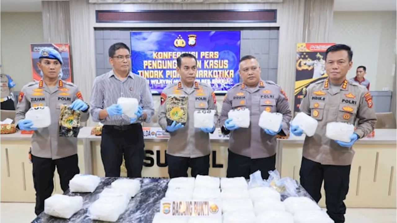 Polisi Sulsel Gagalkan Penyulundupan Sabu 30 Kilogram Senilai Rp 46 M