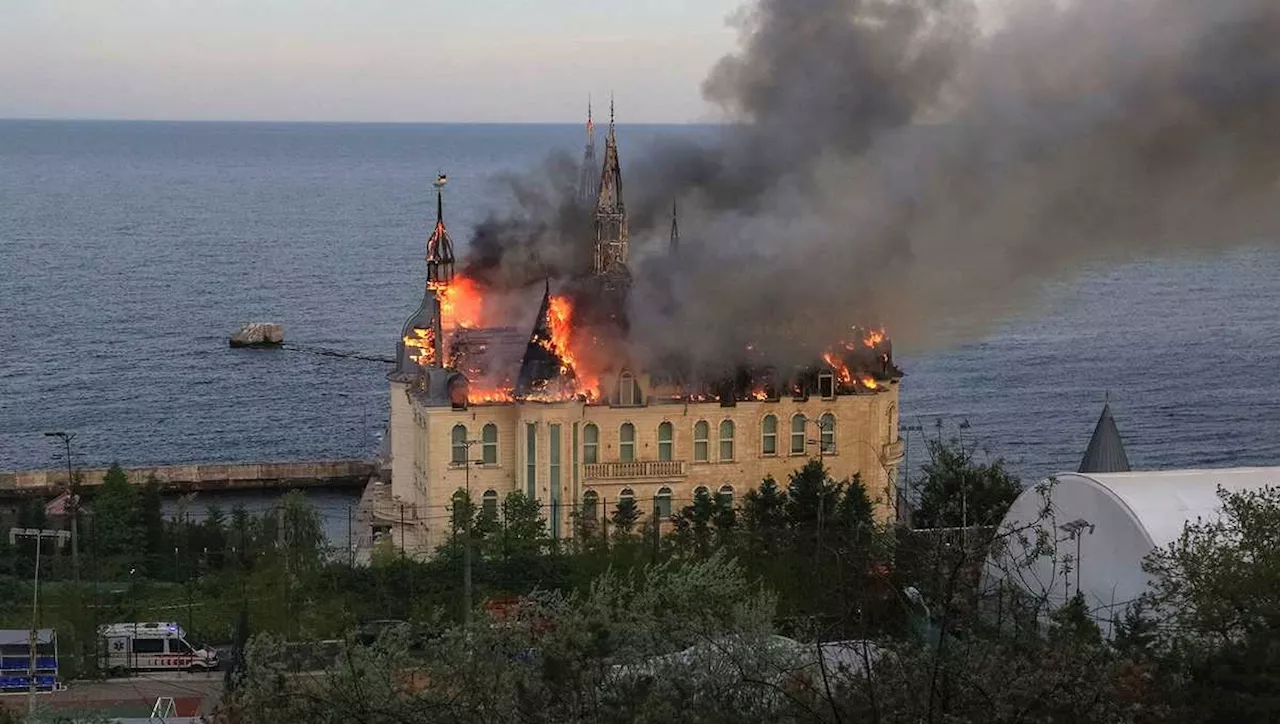 Five killed in Russian missile attack as Ukraine’s ‘Harry Potter castle’ goes up in flames