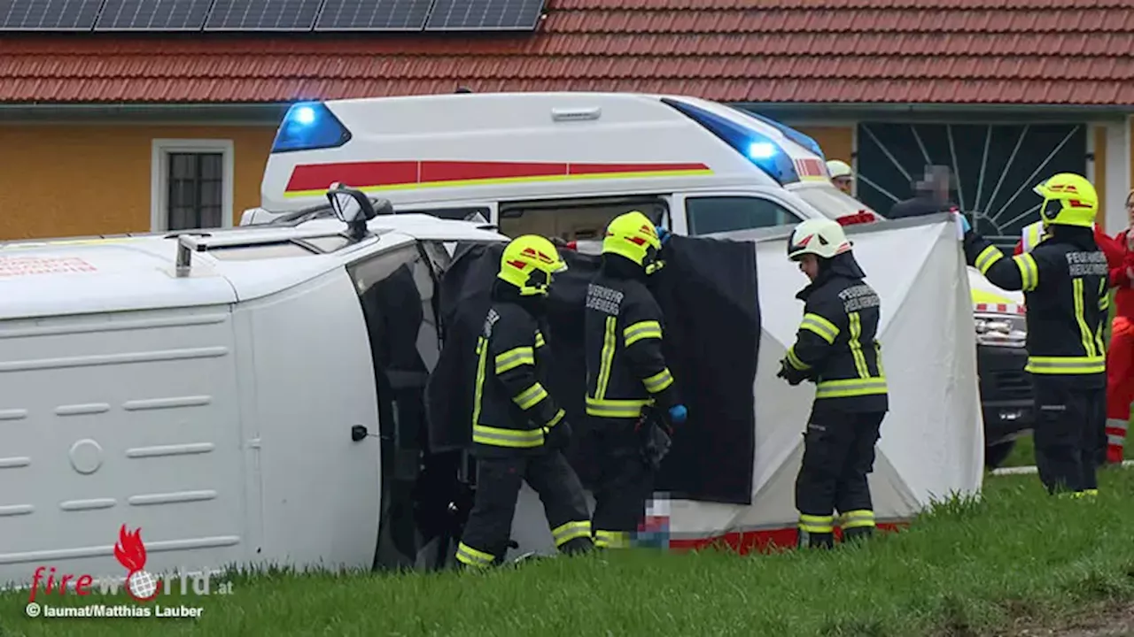 Oö: Transporter-Fahrer (22) bei Kreuzungsunfall in Heiligenberg aus Fahrzeug geschleudert und tödlich verletzt