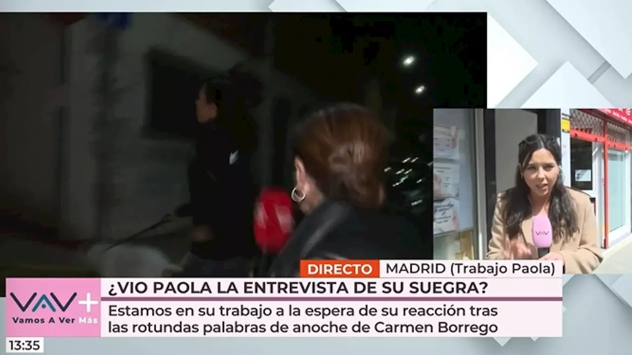 Paola Olmedo, nuera de Carmen Borrego, huye de la prensa tras la polémica entrevista de su suegra