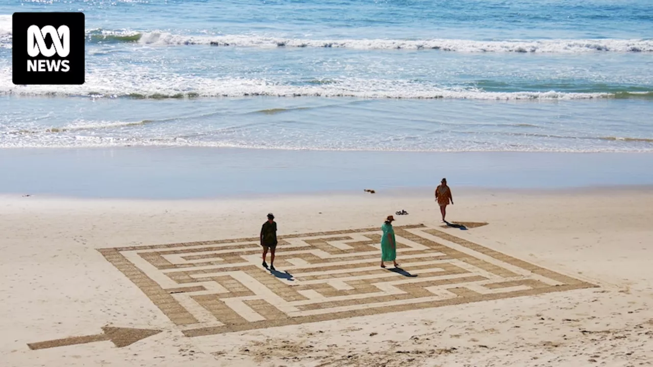 Port Macquarie beaches the perfect canvas for sand artist Alex and whimsical sculptor Rainbow Rick