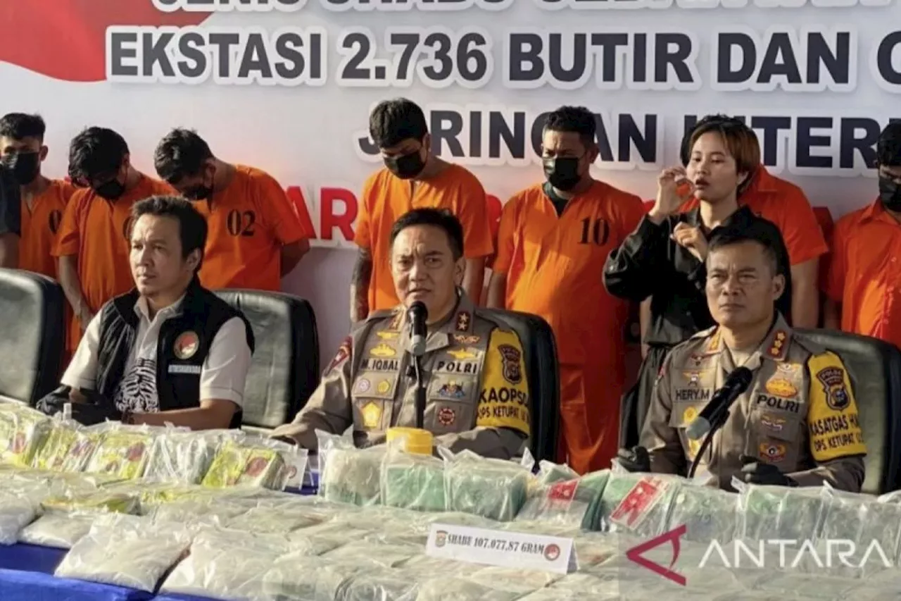 Polda Riau amankan 107 kg sabu-sabu dan ribuan pil ekstasi