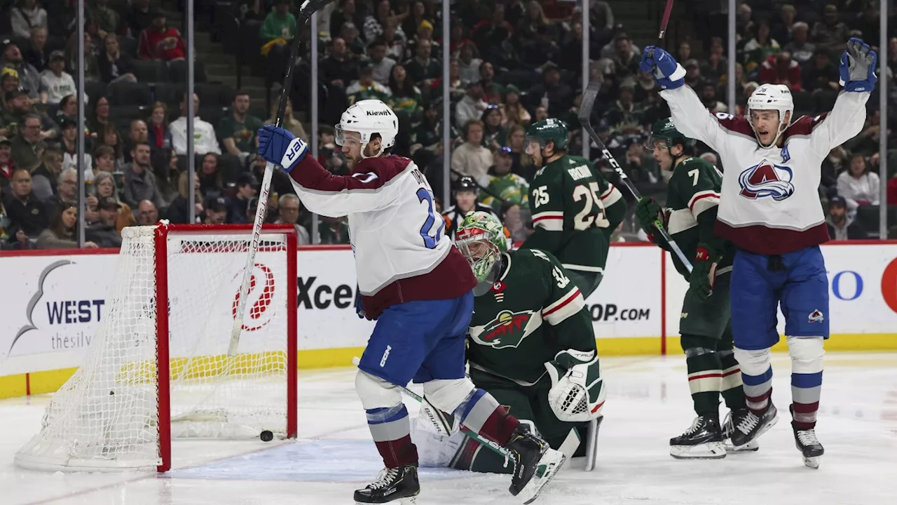 MacKinnon and Drouin each get 3 points as Avalanche beat Wild 5-2