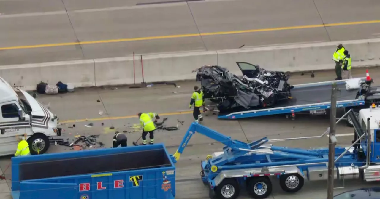 Fatal Crash Involving Car and Two Semis on Borman Expressway