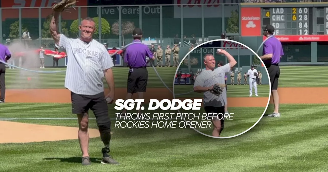 'That was incredible': Watch DPD Sgt. Justin Dodge throw the first pitch before Rockies home opener