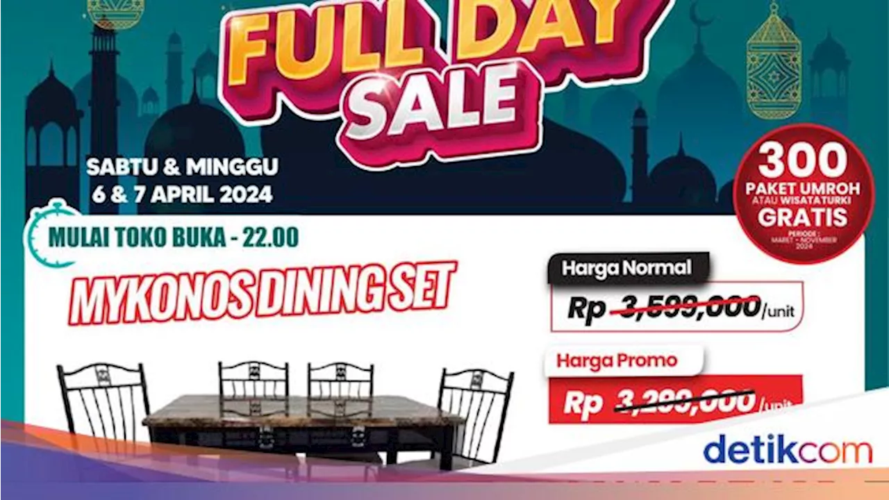 Berkah Lebaran, Beli Meja Makan di Transmart Full Day Sale Diskon Hampir Sejuta!