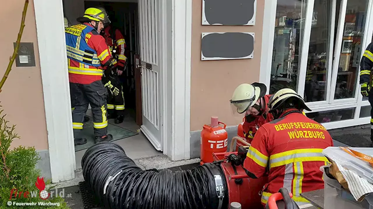 Gasaustritt in Wohn- und Geschäftshaus in Würzburg