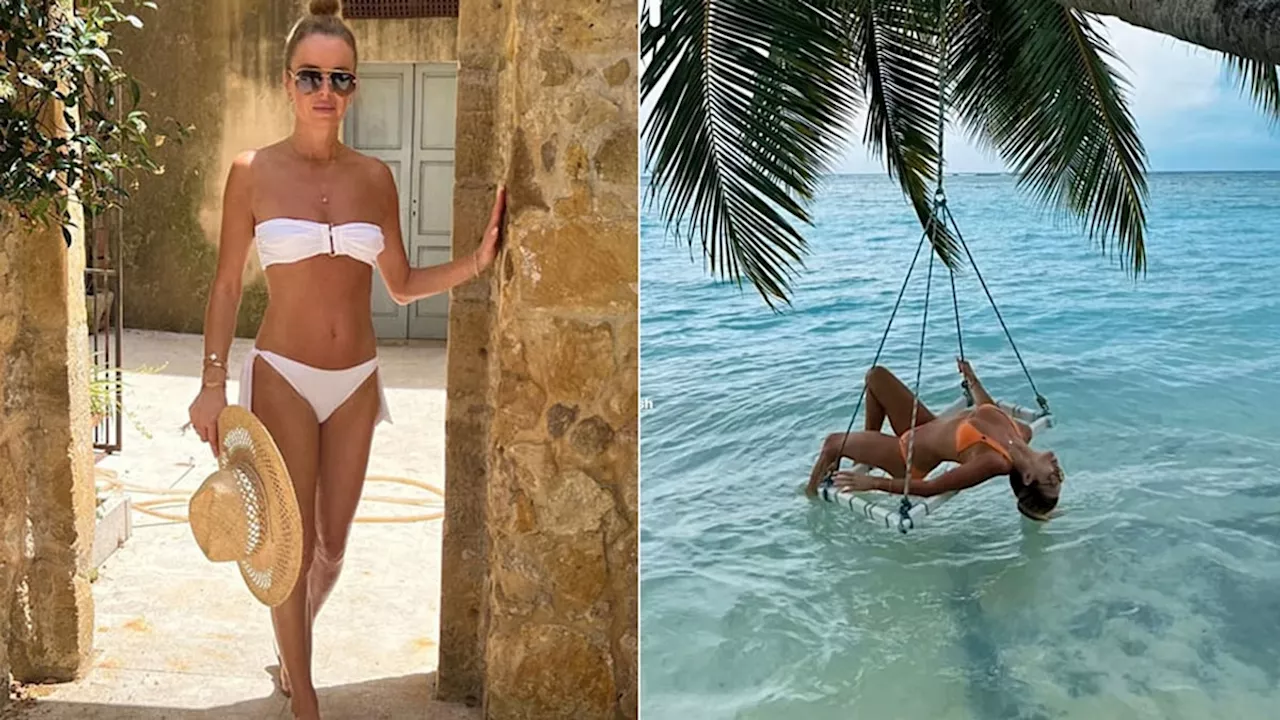 Amanda Holden stuns fans with incredible backbend photo on swing in the sea