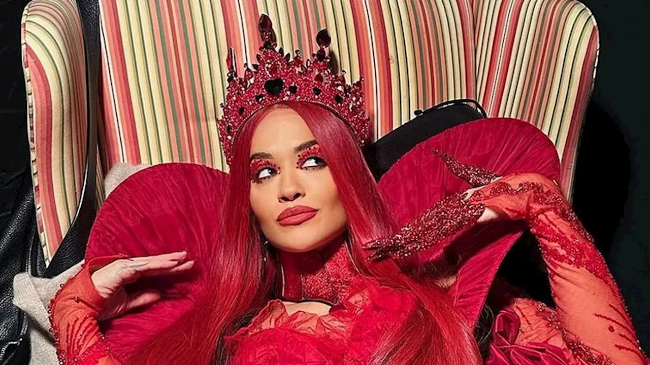 Rita Ora stuns in dramatic red eyeshadow for her Disney acting debut