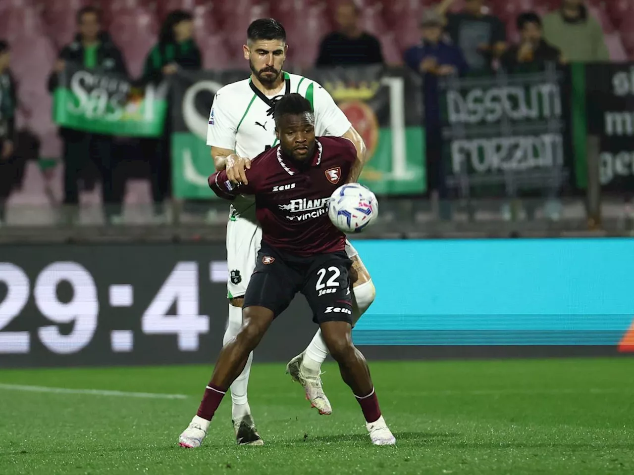 Salernitana-Sassuolo, i granata recuperano un doppio svantaggio