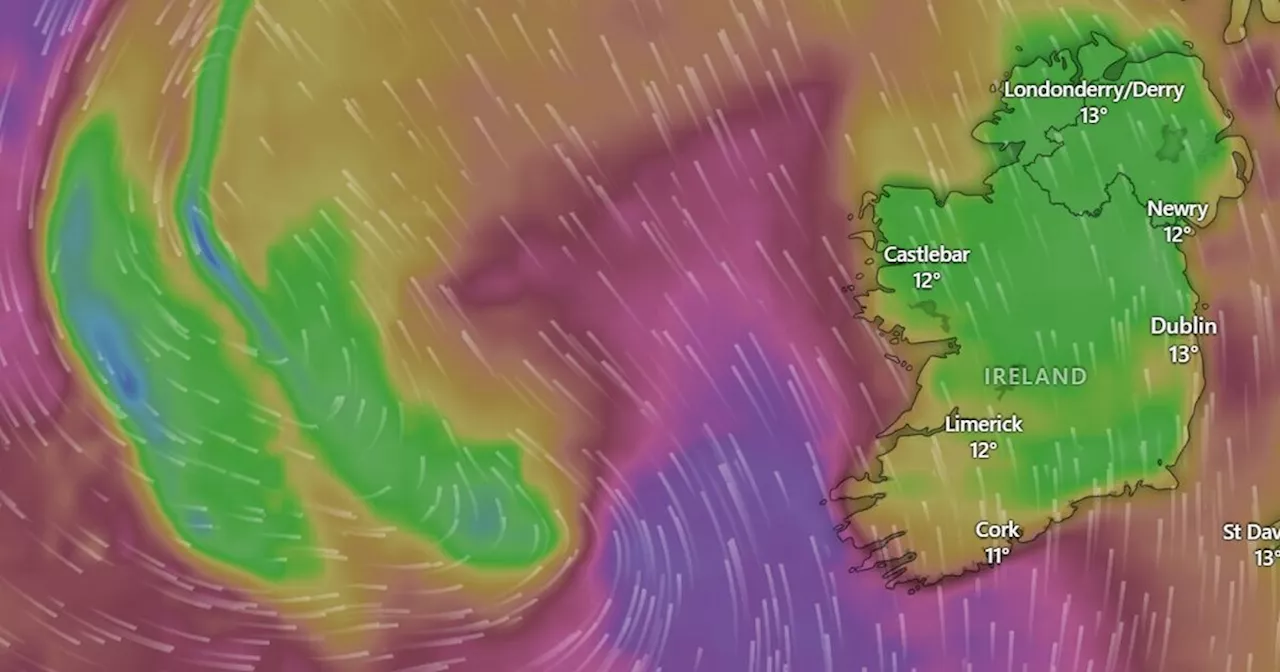 New Met Eireann time for when Storm Kathleen due to arrive in Ireland