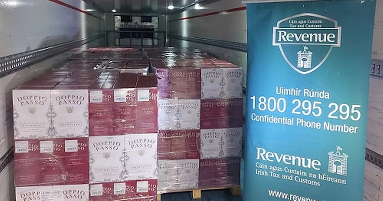 Revenue officers seize 5,000 litres of illegally imported red wine at Rosslare Europort