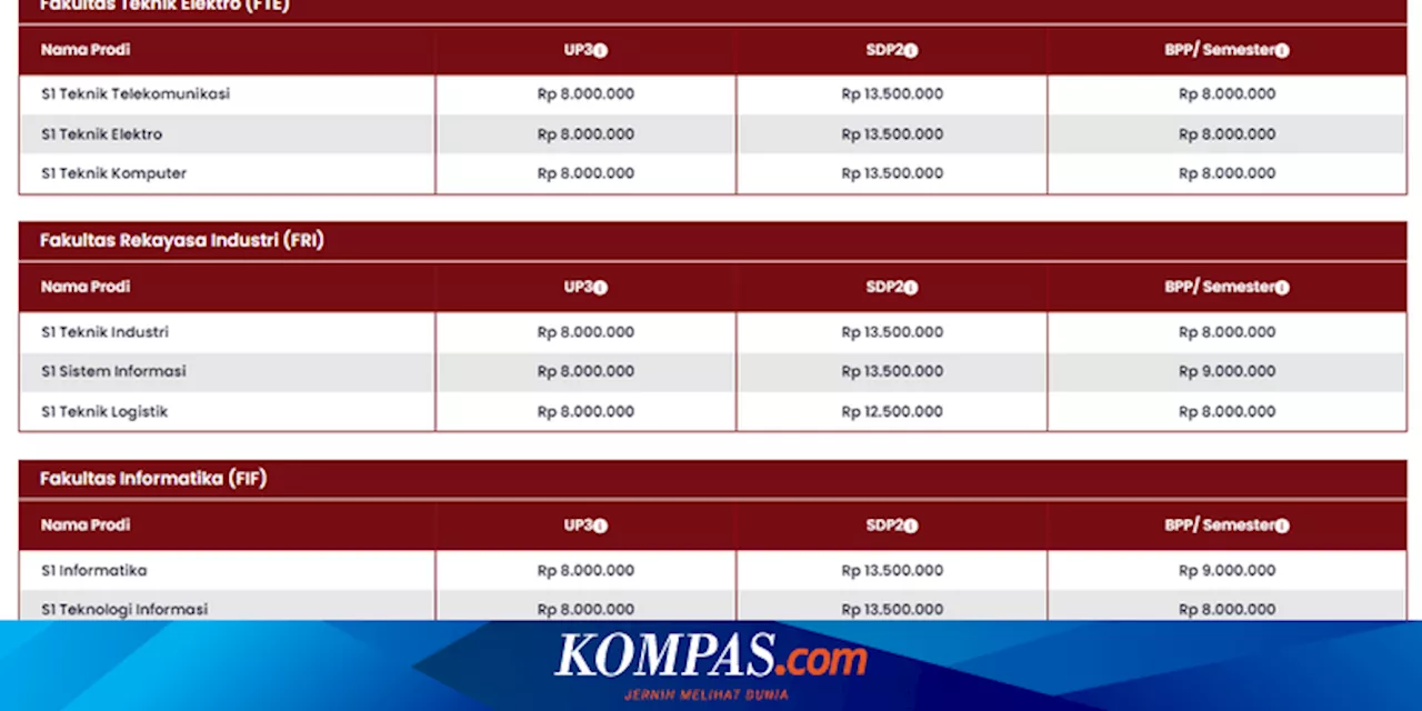 Biaya Kuliah Telkom University 2024/2025 untuk Program Sarjana