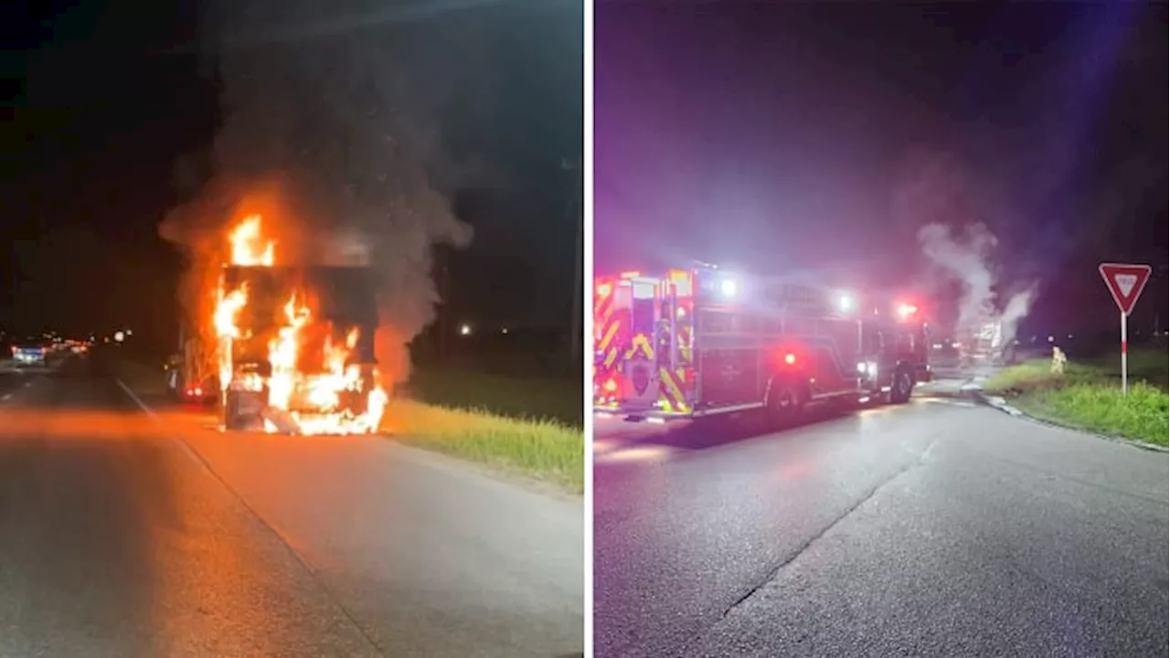 18-wheeler catches on fire on northbound Loop 1604 in Converse; lanes reopen