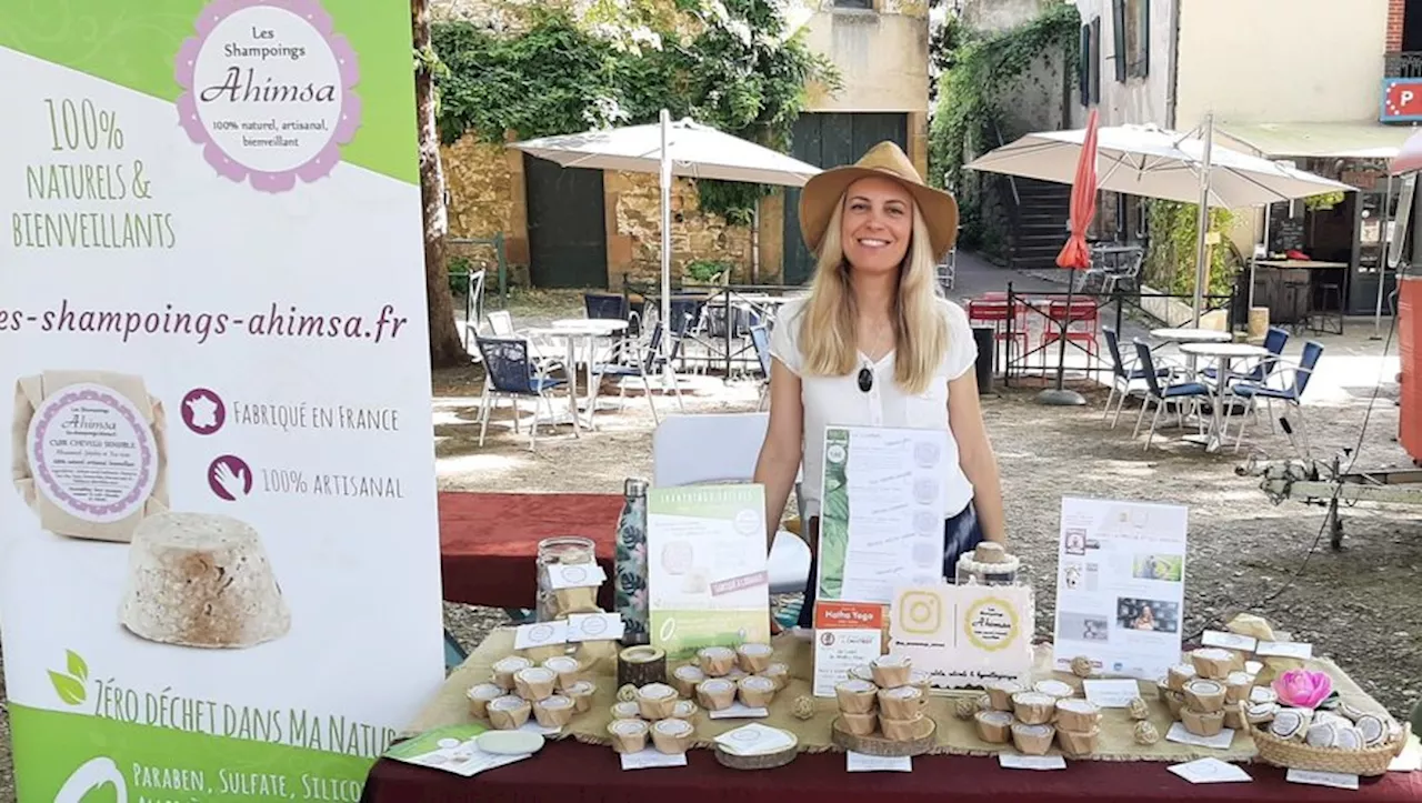 Aurore Castex fabrique des shampoings bleus solides et hypoallergéniques dans le Tarn