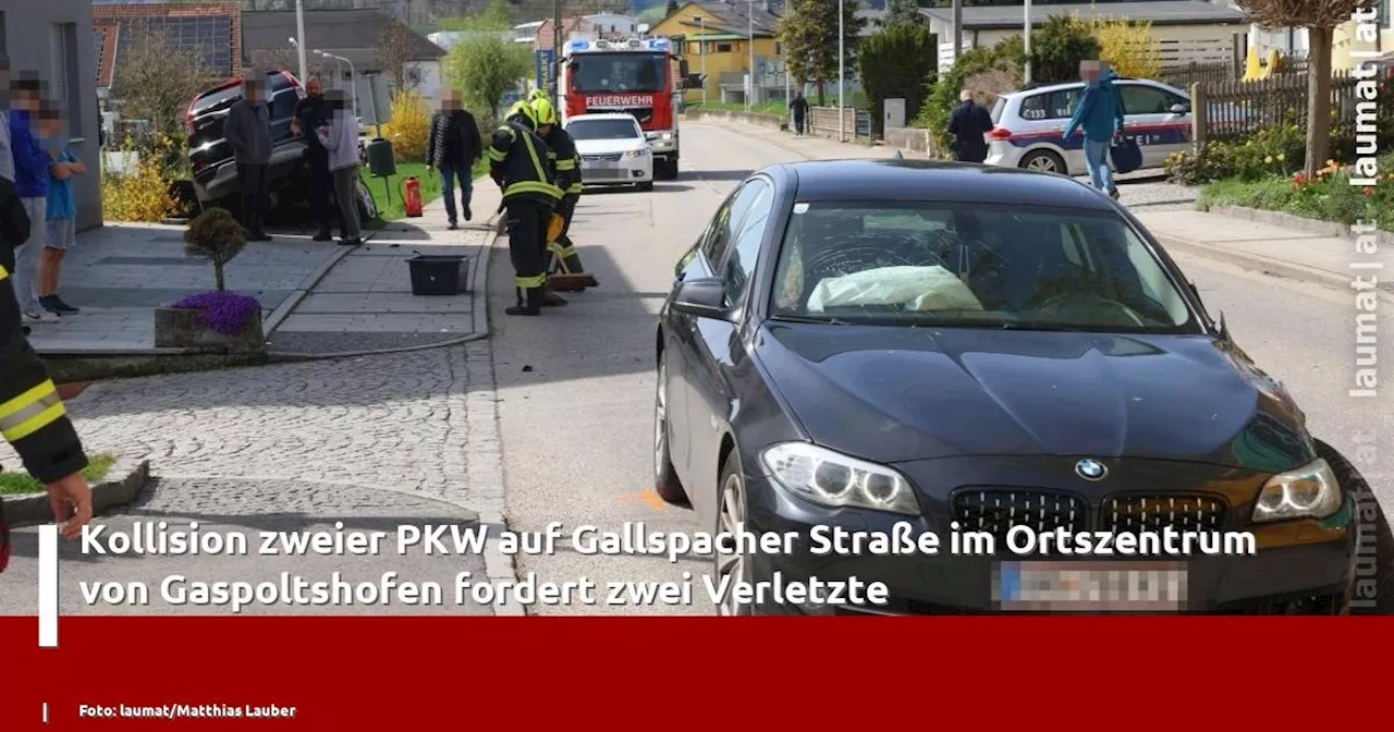 Kollision zweier PKW auf Gallspacher Straße im Ortszentrum von Gaspoltshofen fordert zwei Verletzte