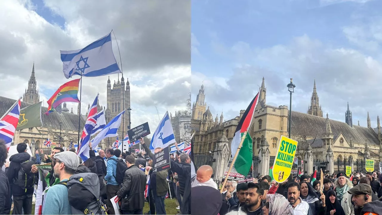 Ten Arrests Made as Pro-Israel and Pro-Palestine Demonstrations Clash in London