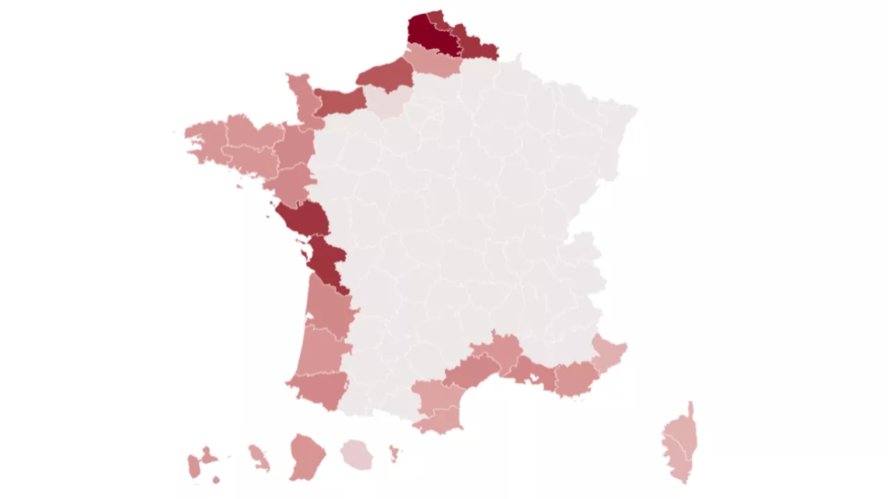 Montée des eaux : les cartes des départements les plus touchés par l’érosion du littoral en 2030, 2050 et 2100