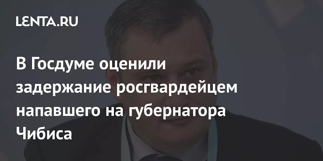 В Госдуме оценили задержание росгвардейцем напавшего на губернатора Чибиса