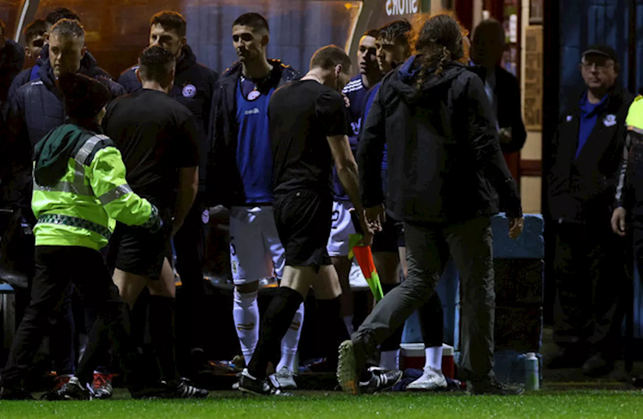 Shels' late equaliser overshadowed as official hit by object