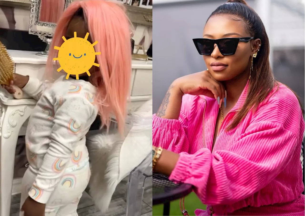 ‘Pink Motion’: Zinhle and Murdah’s cutie Asante plays dress-up