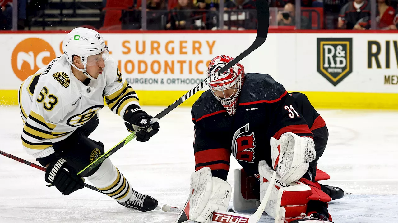 Bruins beat Hurricanes in matchup of playoff-bound teams