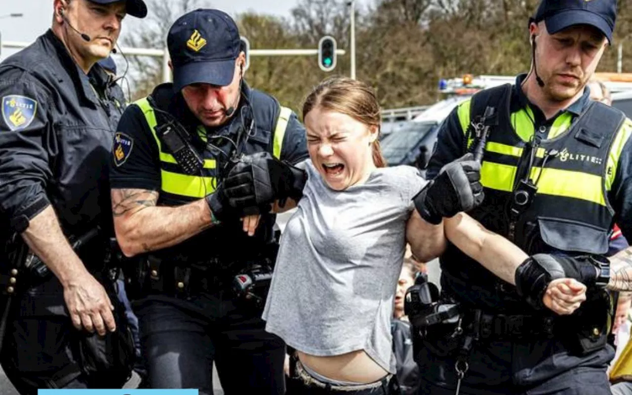 Detienen a Greta Thunberg durante una protesta en una carretera de Países Bajos