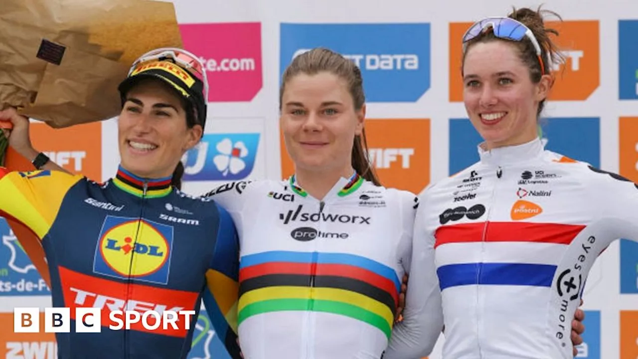 Women's Paris-Roubaix: Lotte Kopecky wins as GB's Pfeiffer Georgi finishes third