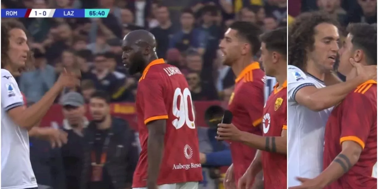 Scintille durante il derby tra Roma e Lazio