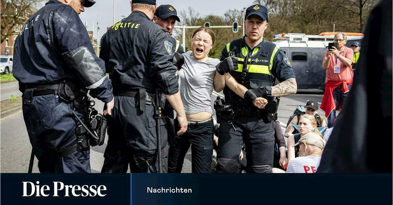 Greta Thunberg bei Straßenblockade in Den Haag zweimal festgenommen