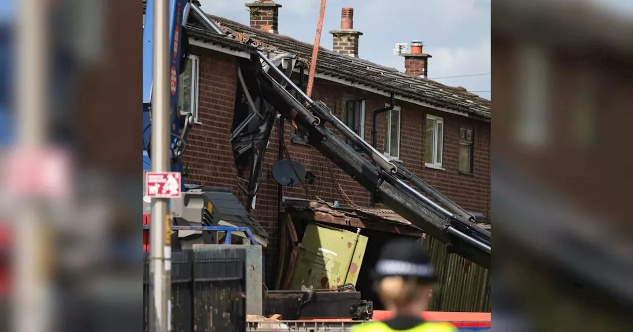 Front of house crushed by fallen crane as Storm Kathleen hits