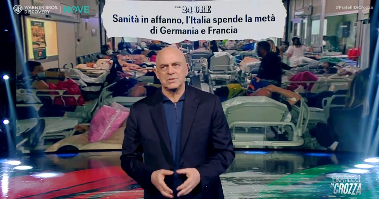 Crozza, il monologo amaro sulla sanità: “I soldi per curarsi perché dovrebbe metterli lo Stato? Basta ipotecarsi la casa…”