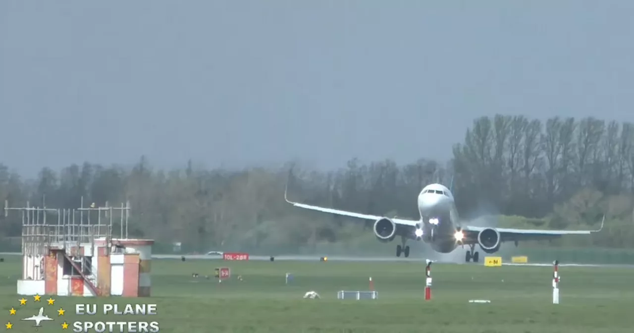 Scary video shows plane aborting landing at Dublin Airport during Storm Kathleen