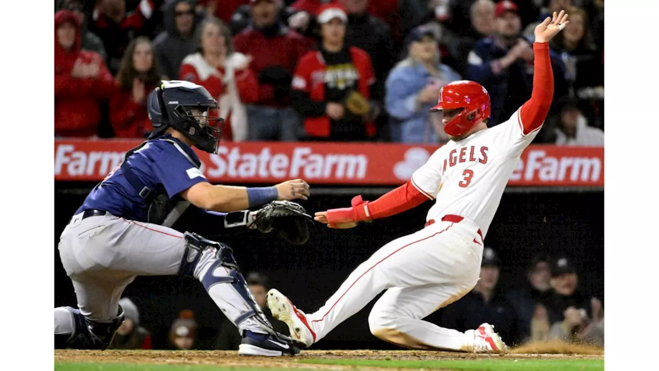 Angels rally but still lose home opener to Red Sox