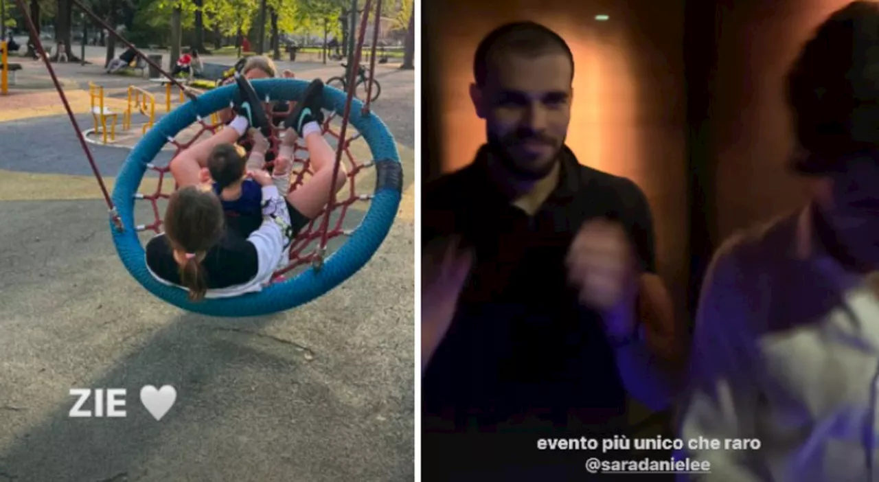 Aurora Ramazzotti al parco con Cesare e le zie. Poi a ballare con Goffredo Cerza: «Evento più unico che raro»