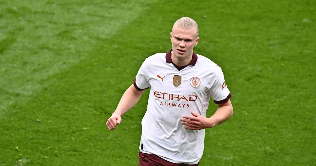 Erling Haaland reacts to Manchester City's win over Crystal Palace