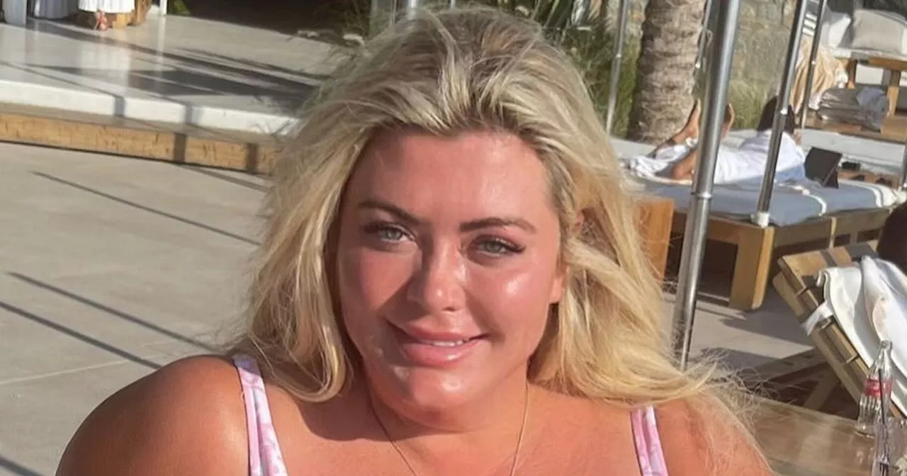 Gemma Collins sips a glass of wine as she gets ready for UK heatwave