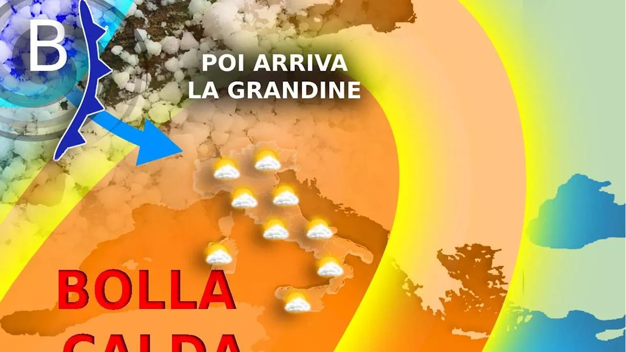 Previsioni meteo: bolla calda con l’anticiclone Narciso, ma da martedì arriva la grandine