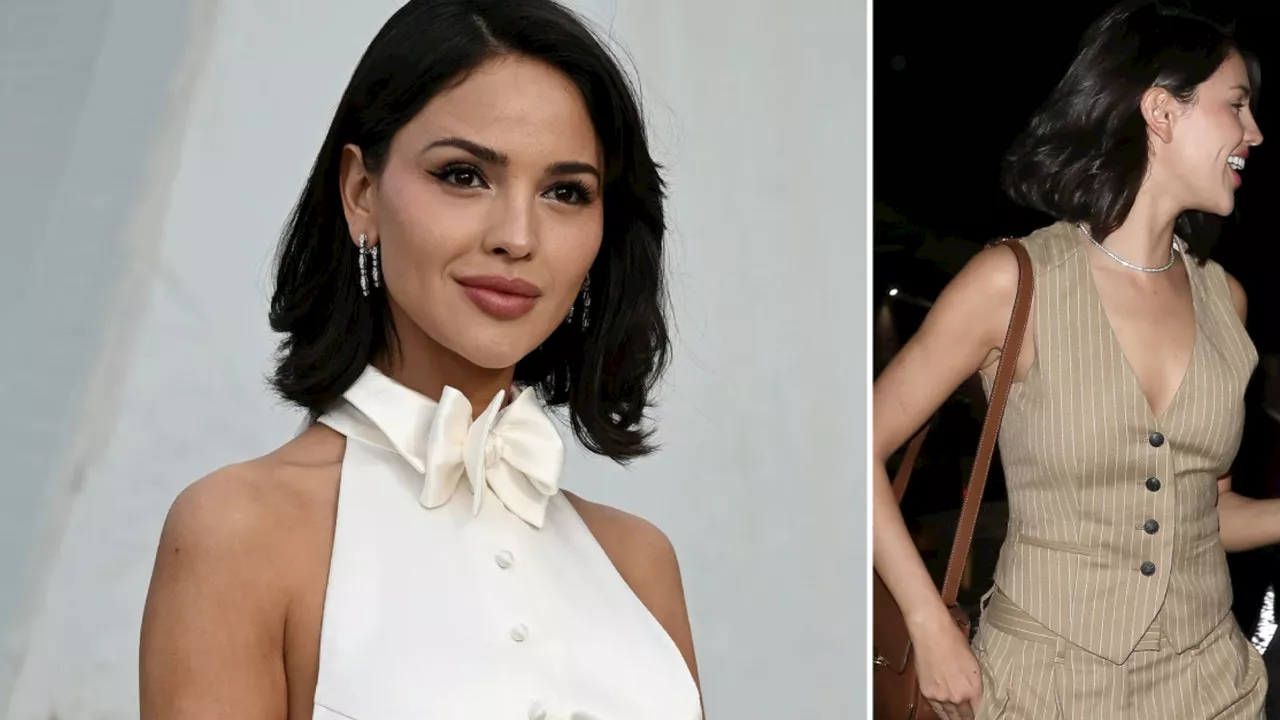 Cómo llevar un chaleco color capuccino al estilo de Eiza González