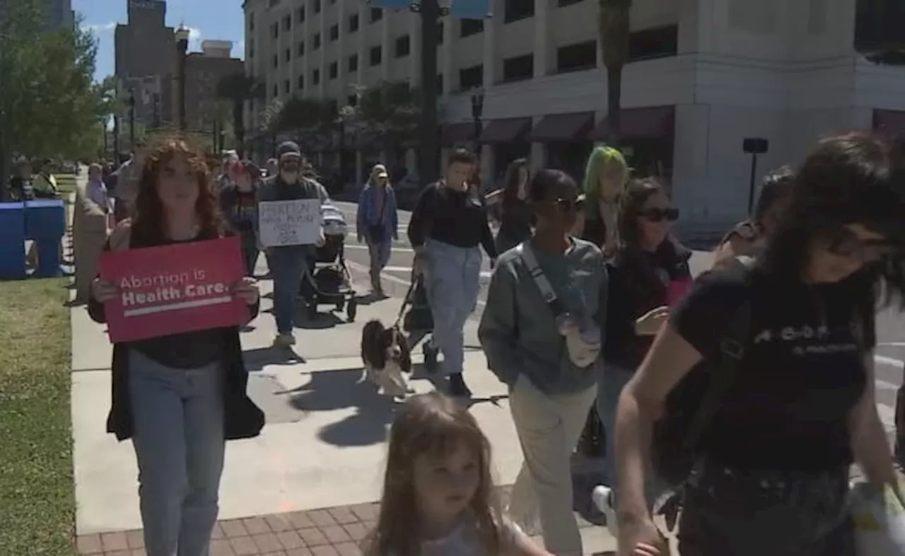 Abortion Rights Rally Held in Jacksonville Ahead of Florida's Six-Week Abortion Ban