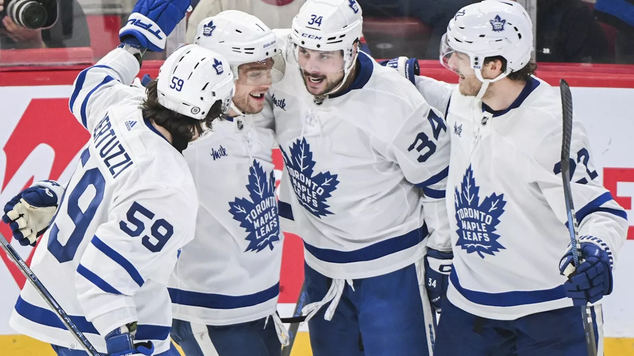 Auston Matthews scores league-leading 64th goal in 4-2 Maple Leafs win over Canadiens