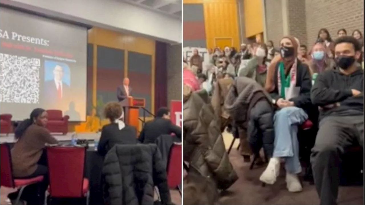 Pro-Palestinian Protesters Interrupt Town Hall at Rutgers University